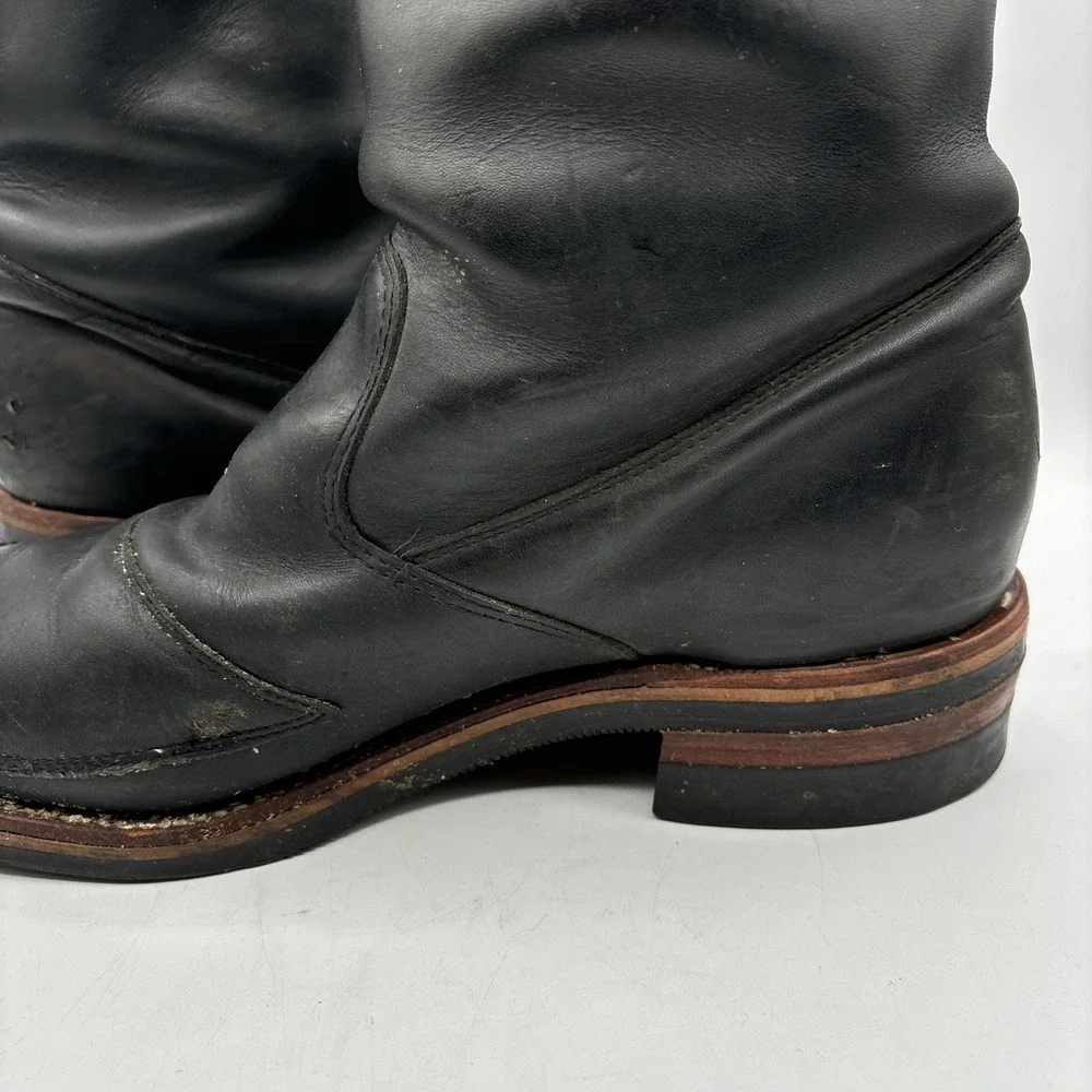 Chippewa Rally Biker Boot Men's 12 D 27862 Black Odessa Leather Hook & Loop‎